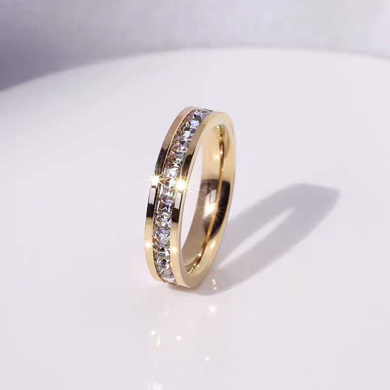 Gold-tone stainless steel ring